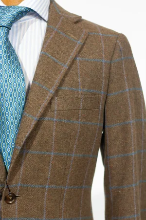 AMERICANA LANA CUADROS AZUL FONDO  VERDE