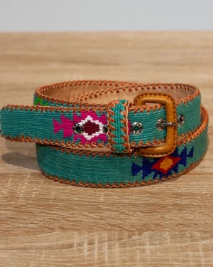 CINTURÓN GUATEMALTECO TURQUESA