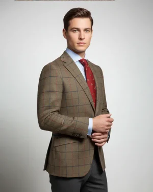 AMERICANA TOSTADA CUADROS BURDEOS-AZUL