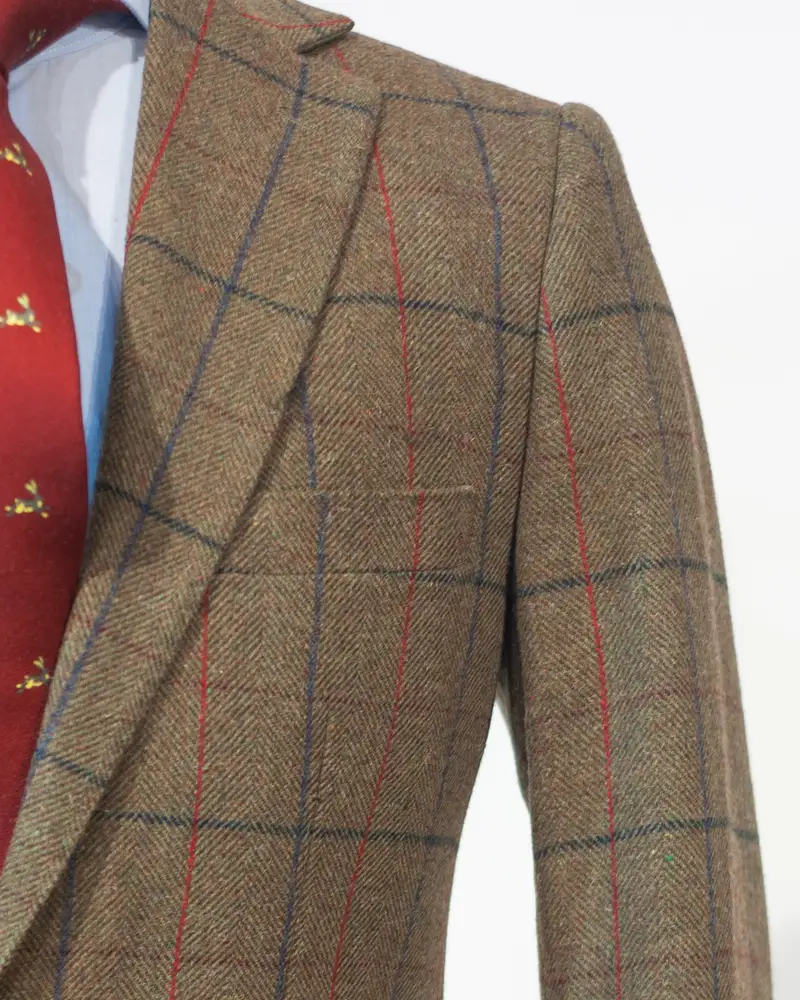 AMERICANA TOSTADA CUADROS BURDEOS-AZUL - Imagen 2