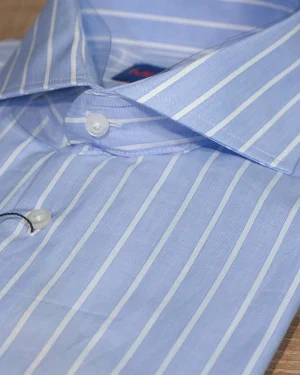 CAMISAS RAYAS ANCHAS CON FONDO CELESTE