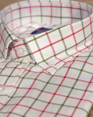 CAMISA SPORT VIYELA CUADROS VENTANA VERDE Y ROSA