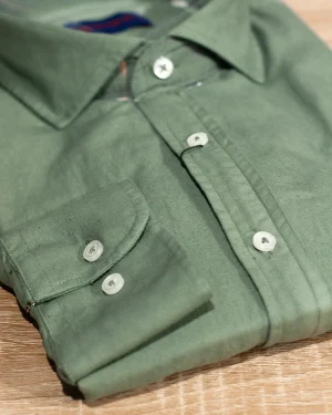 CAMISA GABARDINA LISA VERDE