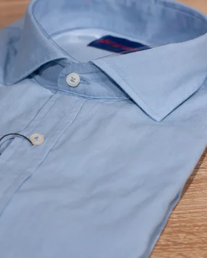 CAMISA GABARDINA LISA CELESTE