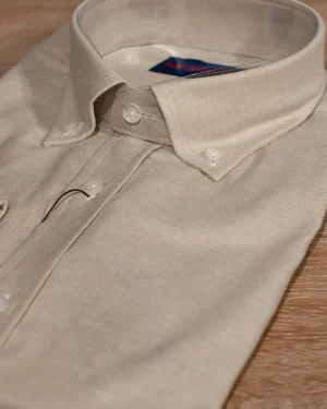 CAMISA TEJIDO OXFORD COLOR TOSTADO