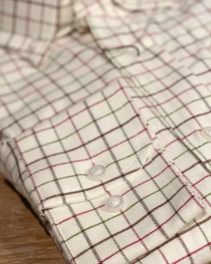 CAMISA SPORT VIYELA CUADROS VERDES Y BURDEOS