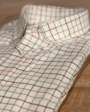 CAMISA SPORT VIYELA CUADROS VERDES Y BURDEOS